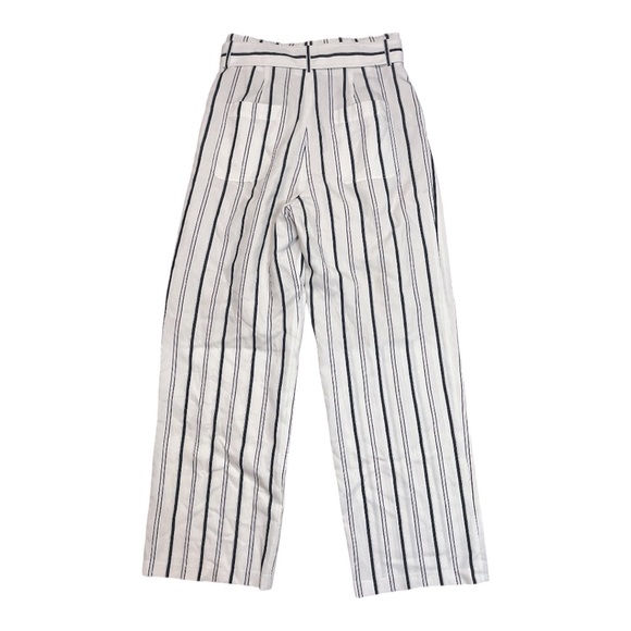 Vince Donny White Blue Stripe Wide Leg Belted Pants - Picture 5 of 11